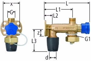 Picture of Nussbaum 85227 Optiflex-Profix-Kombiventil mit Wandflansch, Grösse: 16, Art.Nr. 85227.21