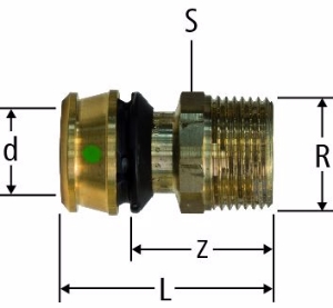 Picture of Nussbaum  84230 Optiflex-Flowpress-Übergang mit Aussengewinde, Grösse: ¾ x 25, Art.Nr. 84230.25