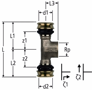 Picture of Nussbaum  84243 Optiflex-Flowpress-T-Stück mit Innengewinde, Grösse: 63 x 1 x 63, Art.Nr. 84243.28