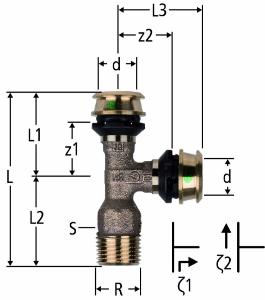 Picture of Nussbaum  84244 Optiflex-Flowpress-T-Stück mit Aussengewinde, Grösse: ¾ x 20 x 20, Art.Nr. 84244.23