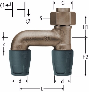 Picture of Nussbaum  85169 Optiflex-Profix-Erweiterungs-Verteilstück mit loser Mutter, Grösse: ¾ x 16 x 16, Art.Nr. 85169.21