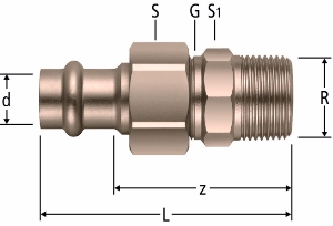 Picture of Nussbaum  81046 Optipress-Aquaplus-Verschraubung mit Aussengewinde, Grösse: 28 x ¾, Art.Nr. 81046.28