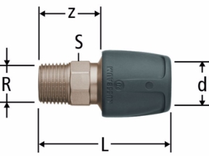 Picture of Nussbaum  85130 Optiflex-Profix-Übergang mit Aussengewinde, Grösse: ¾ x 25, Art.Nr. 85130.26
