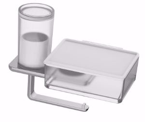 Picture of Bodenschatz - Papierhalter mit Hygienebox LIV, Mattglas und , Art.Nr. :  BA58VC414