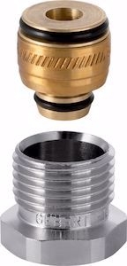 Bild von Geberit Anschlussverschraubung mit Aussengewinde d16mm, G=1/2", vernickelt, Art.Nr. :650.515.22.1