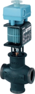 Picture of Siemens Misch-/Durchgangs-Magnetventil, Aussengewinde, PN16, DN50, kvs 30, AC / DC 24 V, DC 0/2...10 V / 4.., Art.Nr.: MXG461.50-30