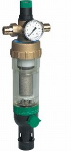 Picture of Honeywell Resideo - Filterkombination rückspül- und ausspülbar, mit Klarsichtfiltertasse und Anschluss Gewindetülle, R 3/4, Art.Nr. : FK09S-3/4AA