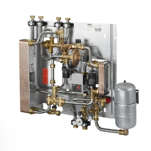 Picture of Oventrop - Wohnungsstation "Regudis W-HTO Duo" 17 l/min, WT kupfergelötet mit Heizkreis-Trennsystem, Art.Nr. : 1341372
