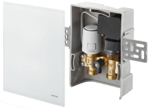 Picture of Oventrop - Unibox T-RTL R-Tronic Raum- und Rückl.temp.regelung innenlieg. Rücklauftemp.begrenzer,Echtglas weiß, Art.Nr. : 1022772