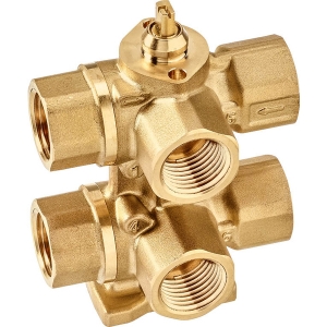 Picture of Belimo Regelkugelhahn, 6-Weg, DN 15, Innengewinde, Rp 1/2", PN 16, ps 1600 kPa, kvs1 0.4 m³/h, kvs2 0.25 m³/h, 
Mediumstemperatur 6...80°C, Art.Nr. R3015-P4-P25-B1