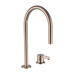 Picture of Laufen Armaturen - 2-Loch Waschtischmischer, Ausladung 166 mm, Schwenkauslauf, ohne Ablaufventil, PVD Rosegold , Art.Nr. : H3113320822201