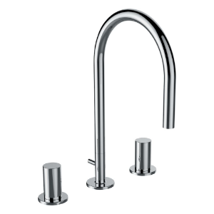 Picture of Laufen Armaturen - 3-Loch Waschtischmischer, Ausladung 166 mm, Schwenkauslauf, mit Ablaufventilhebel, ohne Ablaufventil , Art.Nr. : H3123330042231