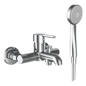 Picture of Laufen Armaturen - Bademischer, Anschlussdistanz 153 mm, Ausladung 186 mm, mit Zubehör , Art.Nr. : H3210810041321