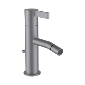 Picture of Laufen Armaturen - Bidetmischer, Ausladung 110 mm, Festauslauf, mit Ablaufventilhebel, ohne Ablaufventil, PVD inox look , Art.Nr. : H3413310901031