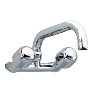 Picture of Laufen Armaturen - 2-Griff Wandmischer, Ausladung 225 mm, Anschlussdistanz 120 mm, Schwenkauslauf, ohne Verschraubungen , Art.Nr. : HF104645100030