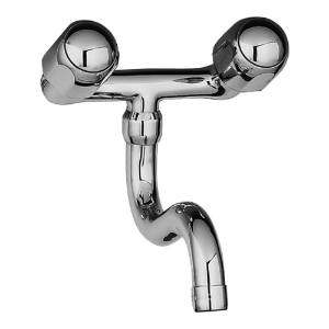 Picture of Laufen Armaturen - 2-Griff Wandmischer, Ausladung 200 mm, Anschlussdistanz 153 mm, Festauslauf, ohne Verschraubungen , Art.Nr. : HF104657100030