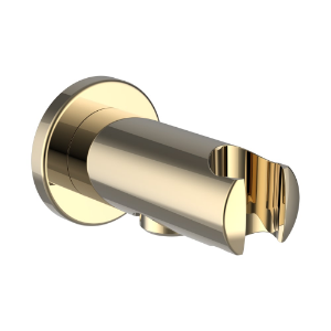 Picture of Laufen Armaturen - Anschlussbogen mit festem Halter, Ausladung 42 mm, mit Rückflussverhinderer, Vollmetall, PVD Gold , Art.Nr. : HF504778463000
