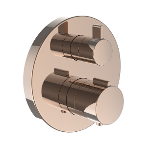 Bild von Laufen Armaturen - twin, Fertigmontage-Set für thermostatischen 2-Griff UP-Duschenmischer, zu Simibox Standard & Simibox Light, PVD Rosegold , Art.Nr. : HF905474465000
