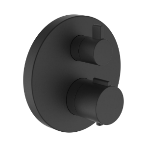 Bild von Laufen Armaturen - twin, Fertigmontage-Set für thermostatischen 2-Griff UP-Bademischer, zu Simibox Standard & Simibox Light, PVD Titanschwarz matt , Art.Nr. : HF905475428000