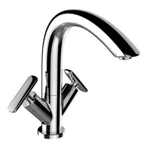 Picture of Laufen Armaturen - 2-Griff Waschtischmischer, Ausladung 150 mm, Schwenkauslauf, mit Ablaufventil , Art.Nr. : WI932007100000
