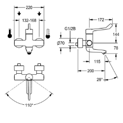 Picture of KWC F4LT-Med F4LT1024 Thermostat-Wandbatterie A3000 open-kompatibel:nein, Drucklos:nein, Funktionsprinzip:manuell, Art.Nr. : 2030072407