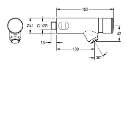 Picture of KWC F3S F3SV1005 Selbstschluss-Wandventil mit Rückflussverhinderer:nein, Drucklos:nein, mit Filter:ja, Art.Nr. : 2030049137