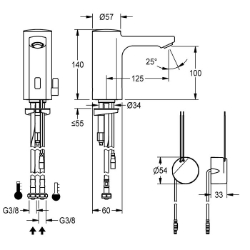 Picture of KWC F5E-Mix F5EM1003 Elektronik-Standbatterie mit Rückflussverhinderer:ja, Berechnungsdurchfluss Trinkwasser:0.07 l/s, Berechnungsdurchfluss Warmwasser:0.07 l/s, Art.Nr. : 2030035329