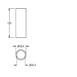 Picture of KWC ZAQFU0002 Distanzhülse Gesamttiefe:43 mm, Gesamthöhe:120 mm, Gesamtbreite:43 mm, Art.Nr. : 2030021234
