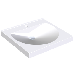 Bild von KWC RONDA ANMW210 Waschtisch Beckenposition:mittig, Becken: Höhe:90 mm, Becken: Tiefe:380 mm, Art.Nr. : 2000090004