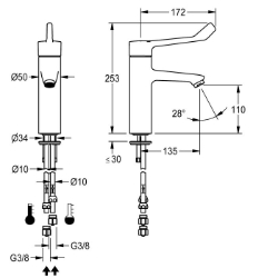 Picture of KWC F4LT-Med F4LT1011 Thermostat-Standbatterie A3000 open-kompatibel:nein, Drucklos:nein, Funktionsprinzip:manuell, Art.Nr. : 2030072405