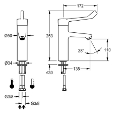Picture of KWC F4LT-Med F4LT1010 Thermostat-Standbatterie A3000 open-kompatibel:nein, Drucklos:nein, Einstellbare Fließzeit:nein, Art.Nr. : 2030072403