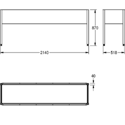Picture of KWC SIRIUS U702V Untergestell Material:Edelstahl, Materialtyp:1.4301 Chromnickelstahl V2A, Materialstärke:1 mm, Art.Nr. : 2000100785