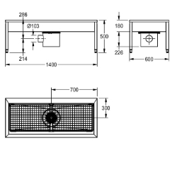 Picture of KWC SIRIUS SIRX721C Schuh- und Stiefelreinigungsanl Beckenposition:mittig, Beckendesign:90° Ecken, Becken: Höhe:180 mm, Art.Nr. : 2000100355