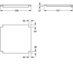 Picture of KWC MAXT60-60 Tablar zu Maxima Material:Edelstahl, Materialtyp:1.4301 Chromnickelstahl V2A, Materialstärke:1.2 mm, Art.Nr. : 2000057763