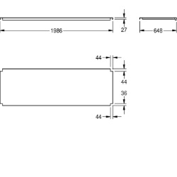 Picture of KWC MAXT200-70 Tablar zu Maxima Material:Edelstahl, Materialtyp:1.4301 Chromnickelstahl V2A, Materialstärke:1.2 mm, Art.Nr. : 2000057760