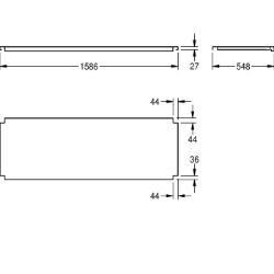 Picture of KWC MAXT160-60 Tablar zu Maxima Material:Edelstahl, Materialtyp:1.4301 Chromnickelstahl V2A, Materialstärke:1.2 mm, Art.Nr. : 2000057758
