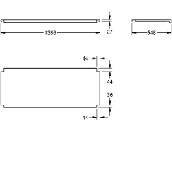Picture of KWC MAXT140-60 Tablar zu Maxima Material:Edelstahl, Materialtyp:1.4301 Chromnickelstahl V2A, Materialstärke:1.2 mm, Art.Nr. : 2000057756