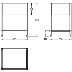 Picture of KWC MAXF70-60 Untergestell zu Maxima Material:Edelstahl, Materialtyp:1.4301 Chromnickelstahl V2A, Materialstärke:1 mm, Art.Nr. : 2000057124