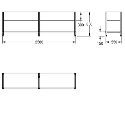 Picture of KWC MAXF260-60 Untergestell zu Maxima Material:Edelstahl, Materialtyp:1.4301 Chromnickelstahl V2A, Materialstärke:1 mm, Art.Nr. : 2000057118