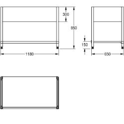 Picture of KWC MAXF120-70 Untergestell zu Maxima Material:Edelstahl, Materialtyp:1.4301 Chromnickelstahl V2A, Materialstärke:1 mm, Art.Nr. : 2000057104