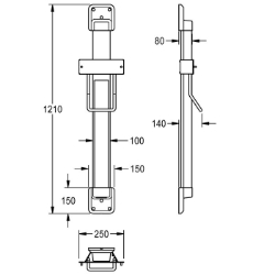 Picture of KWC F5 ACDR0002 Höhenverstellung Gesamttiefe:140 mm, Gesamthöhe:1,210 mm, Gesamtbreite:250 mm, Art.Nr. : 2030052330