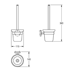 Picture of KWC MEDIUS MEDX005HP WC Bürstenhalter Bürstenfarbe:weiss, Material:Edelstahl, Materialtyp:1.4301 Chromnickelstahl V2A, Art.Nr. : 2000106249