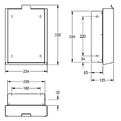 Picture of KWC EXOS. EXOS611EX Hygieneabfallbehälter Sackhalterung:nein, Füllvolumen:3.7 Liter, Klappe:ja, Art.Nr. : 2030034630