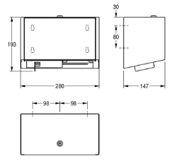 Picture of KWC EXOS. EXOS676X WC-Doppelrollenhalter Maximale Tiefe/Durchmesser Verbrauchsmaterial:120 mm, Maximale Breite Verbrauchsmaterial:100 mm, Füllmenge:2, Art.Nr. : 2030033180