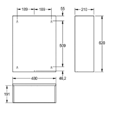 Picture of KWC RODAN RODX607 Abfallbehälter Sackhalterung:optional, Füllvolumen:60 Liter, Klappe:optional, Art.Nr. : 2000101351