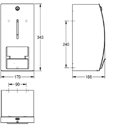 Picture of KWC STRATOS STRX671L WC-Rollenhalter Maximale Tiefe/Durchmesser Verbrauchsmaterial:140 mm, Maximale Breite Verbrauchsmaterial:115 mm, Füllmenge:2, Art.Nr. : 2000057397