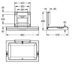 Picture of KWC CAMBRINO CAMB10HP Wickeltisch Klappbar:ja, Material:Kunststoff, Maximale Belastbarkeit:11 Kilogramm, Art.Nr. : 2030057691