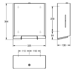 Picture of KWC EXOS. EXOS670X WC-Großrollenhalter Maximale Tiefe/Durchmesser Verbrauchsmaterial:295 mm, Maximale Breite Verbrauchsmaterial:105 mm, Füllmenge:1, Art.Nr. : 2030028245