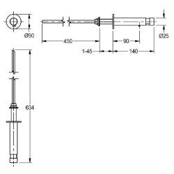 Picture of KWC SD110 Seifenspender Schloss:kein Schloss, Material:Messing, Gesamttiefe:634 mm, Art.Nr. : 2000102699