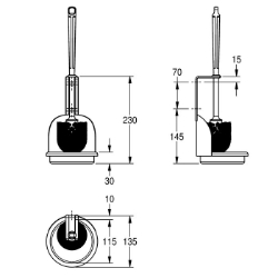 Picture of KWC BS686 WC-Bürstenhalter Bürstenfarbe:weiss, Material:Edelstahl, Materialtyp:1.4301 Chromnickelstahl V2A, Art.Nr. : 2000057078